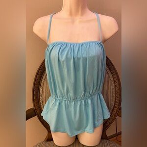 Victoria’s Secret Blue Peplum Spaghetti Strap Bra Top